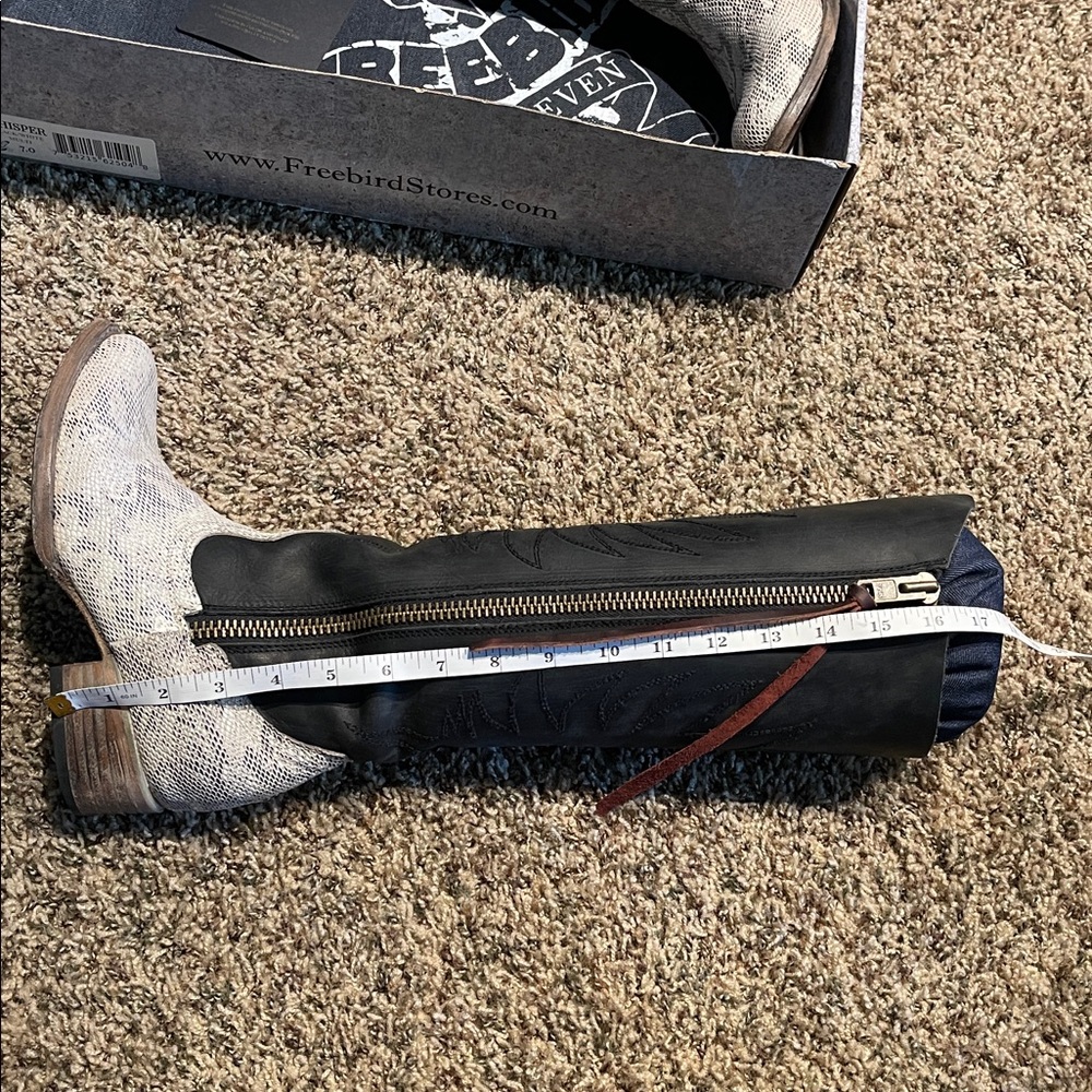 Freebird By Steven Whisper Tall Boots  In Black Snake - Picture 14 of 16